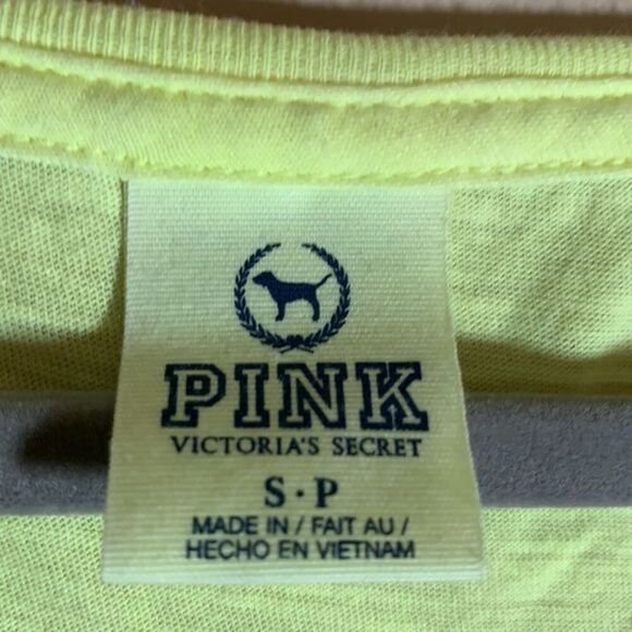 Victoria Secret PINK Neon Yellow Crop Top - Picture 2 of 4